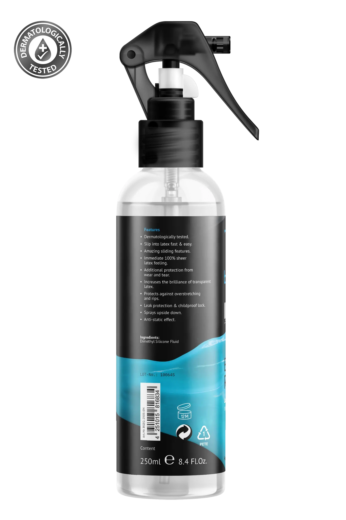 Latex Dressing aid - beGLOSS - Easy Glide Pump Spray 250ml