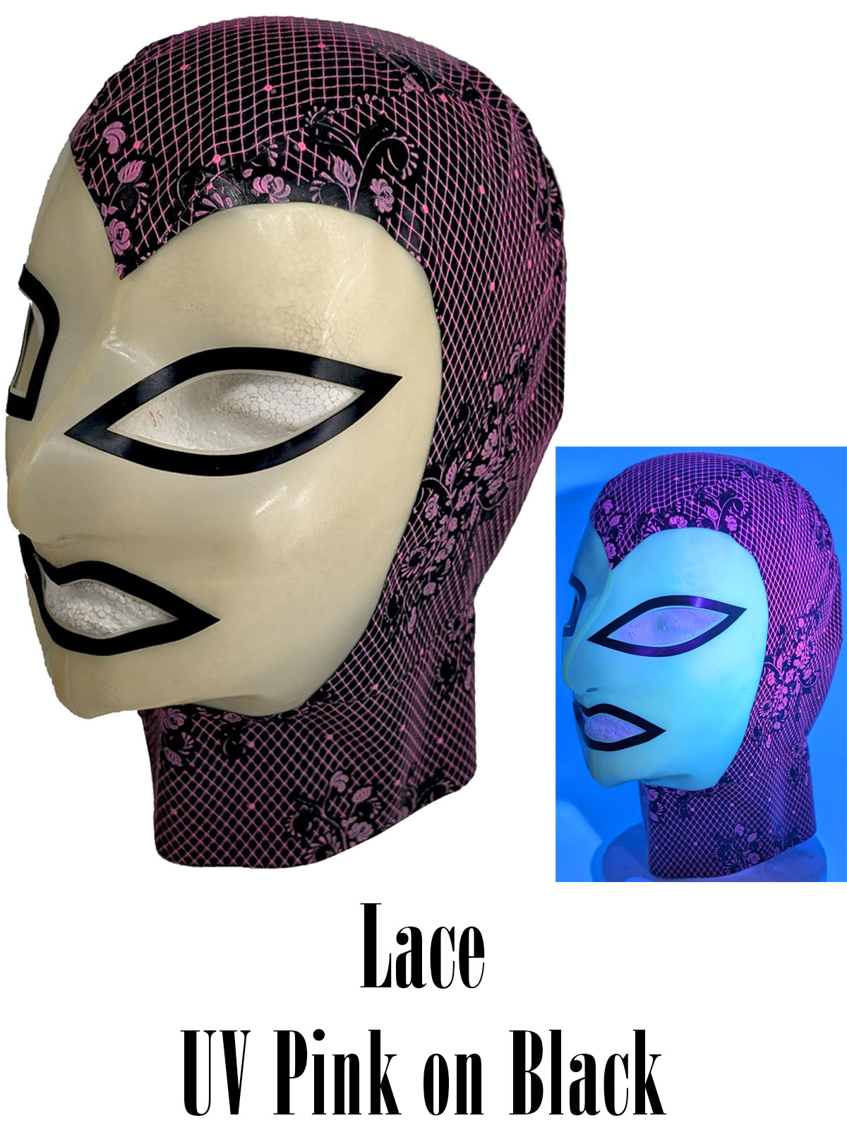 Lace - UV Pink on Black
