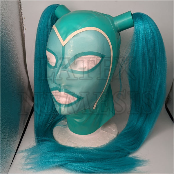 Jade with Semi-Trans Aqua Face HoodWhite Heart Face TrimAqua pigtails