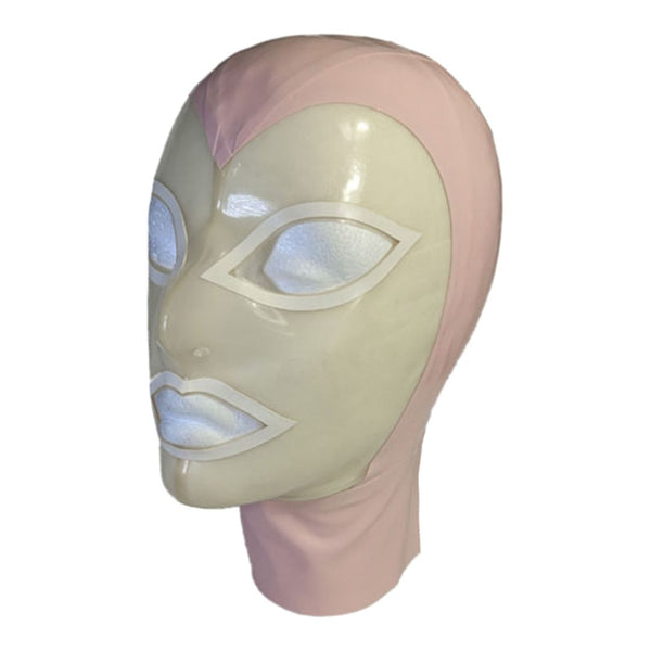 Baby pink trans face white trim