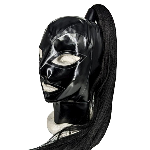 Black with black ponytail