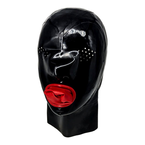 Black with perforated eye condom mouth