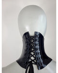 Plain Latex Neck Corset - Black Hardware