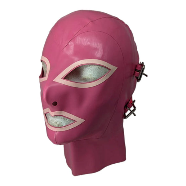 Bubblegum pink with white buckles