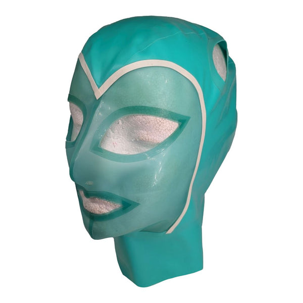Jade with semi trans aqua wide eye heart white