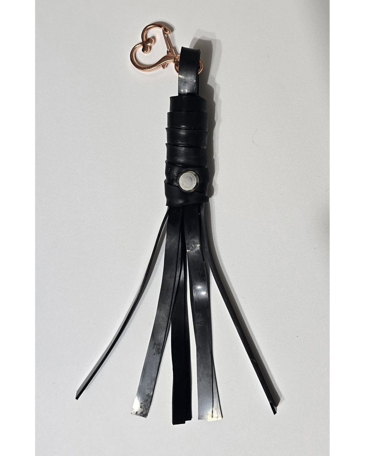 Mini Latex Flogger Keychain - Rose Gold