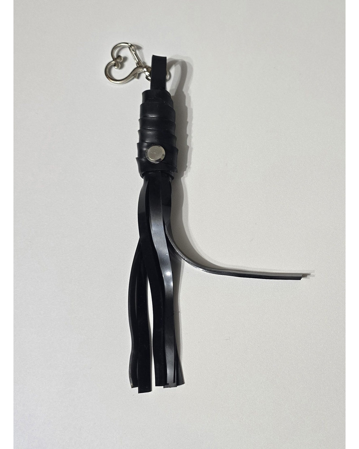Mini Latex Flogger Keychain - Silver