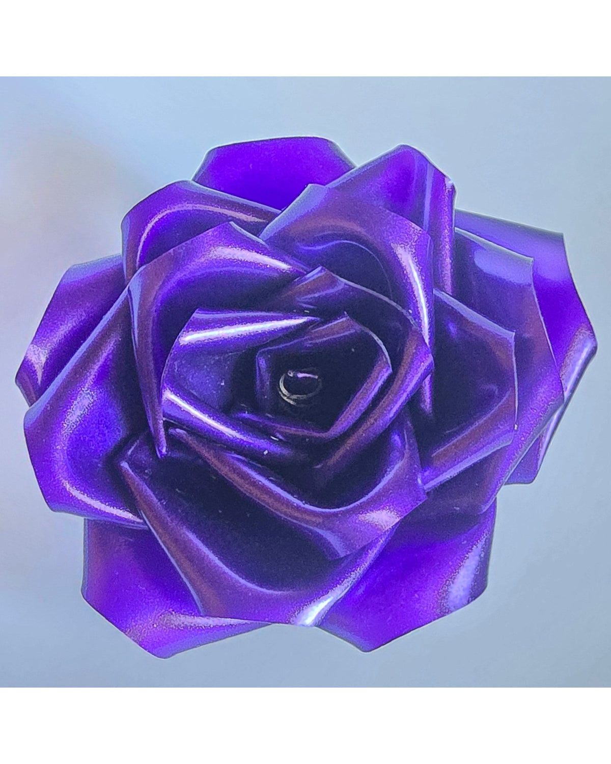 Latex Rose Hair Clip - Metallic Purple