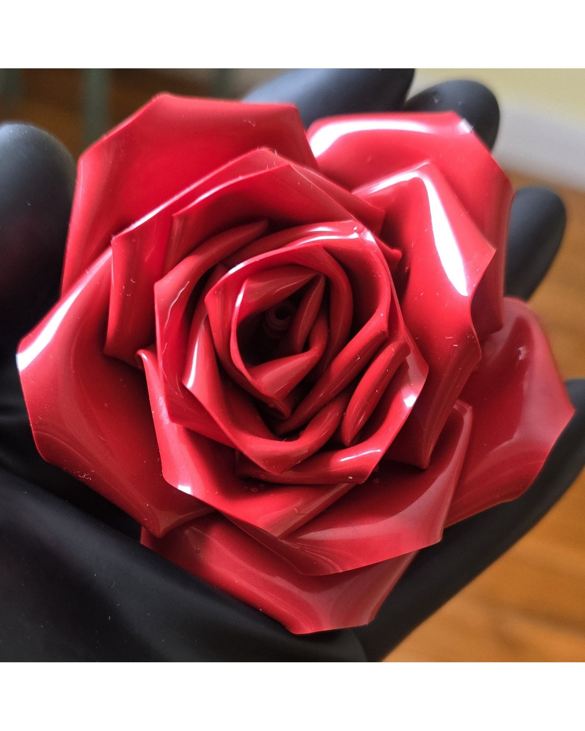 Latex Rose Hair Clip - Red