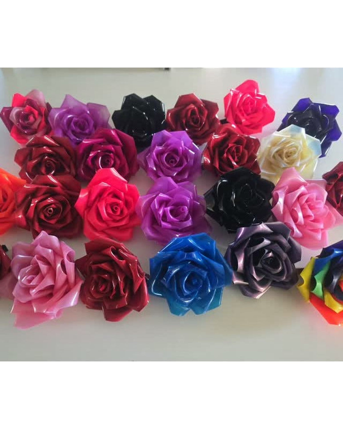 Latex Rose Hair Clip - the colour range
