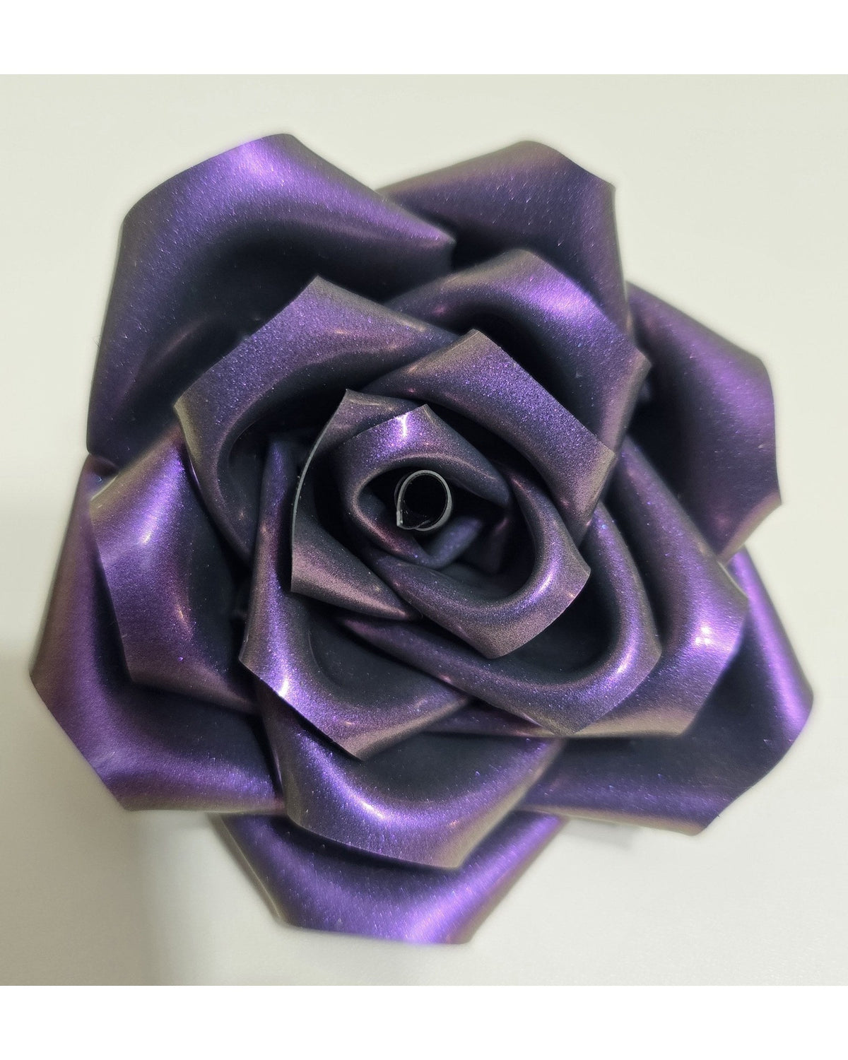 Latex Rose Hair Clip - Shimmery Purple