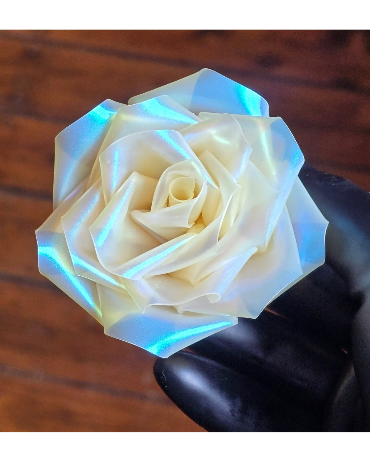Latex Rose Hair Clip - Shimmery Semi Trans