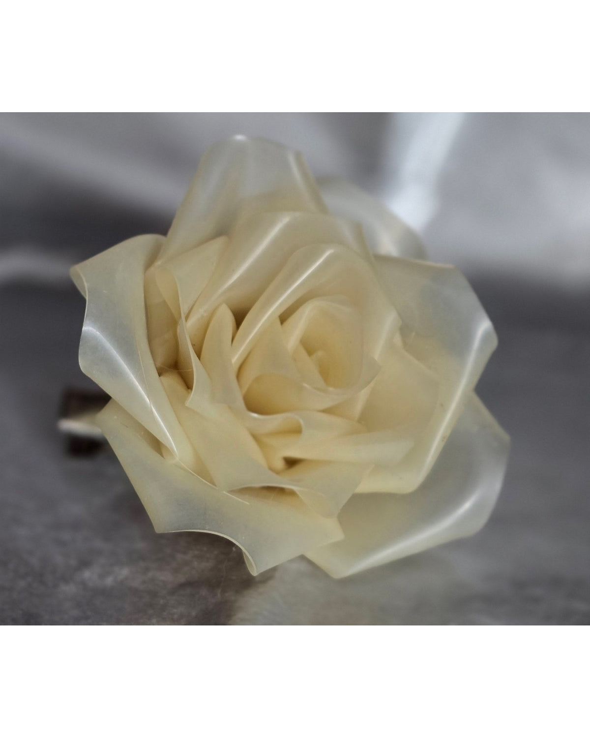 Latex Rose Hair Clip - Trans Natural