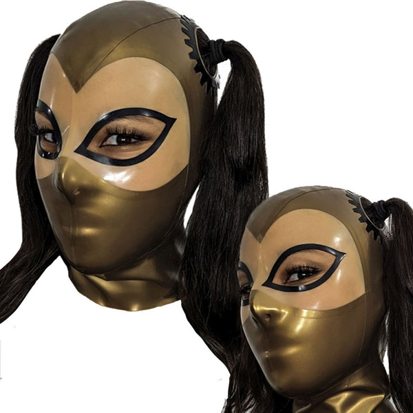 Pearlsheen Antique GoldNinja Face HoodShown with Semi-Trans topand Clockwork Pull Holes