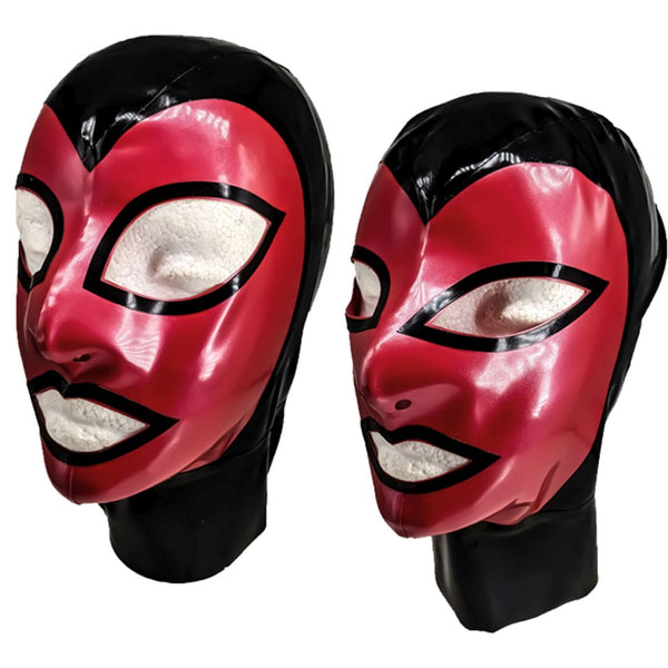 Black with Pearlsheen Red Face HoodShown with Wide Eye& Normal Eye