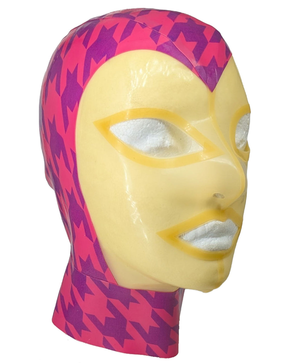 Medium - Pink Houndstooth with Trans Face