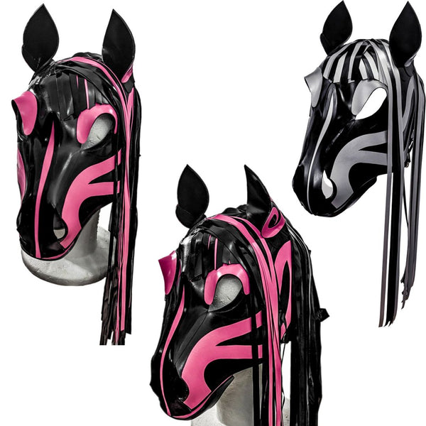 Pony Mask / Horse HoodShown in 2-Color with Latex ManeShown with Bubblegum Pink Small Highlight & Pearlsheen Silver Mix