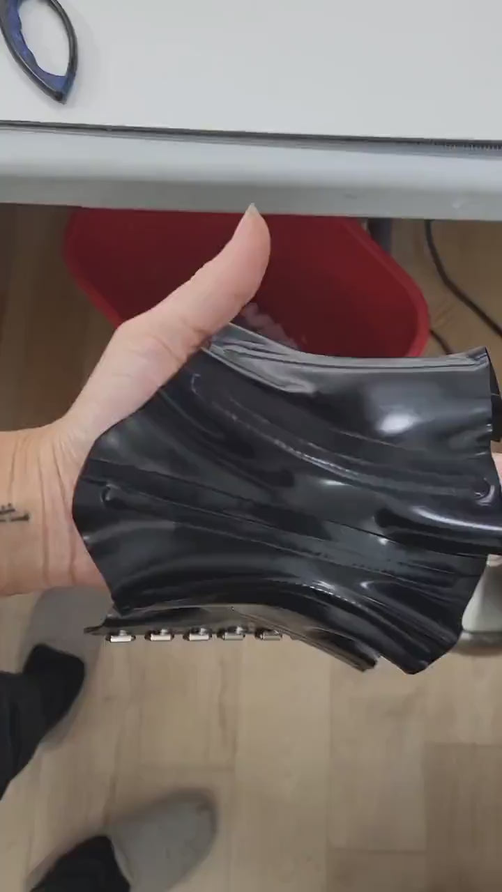 Plain Latex Neck Corset - video