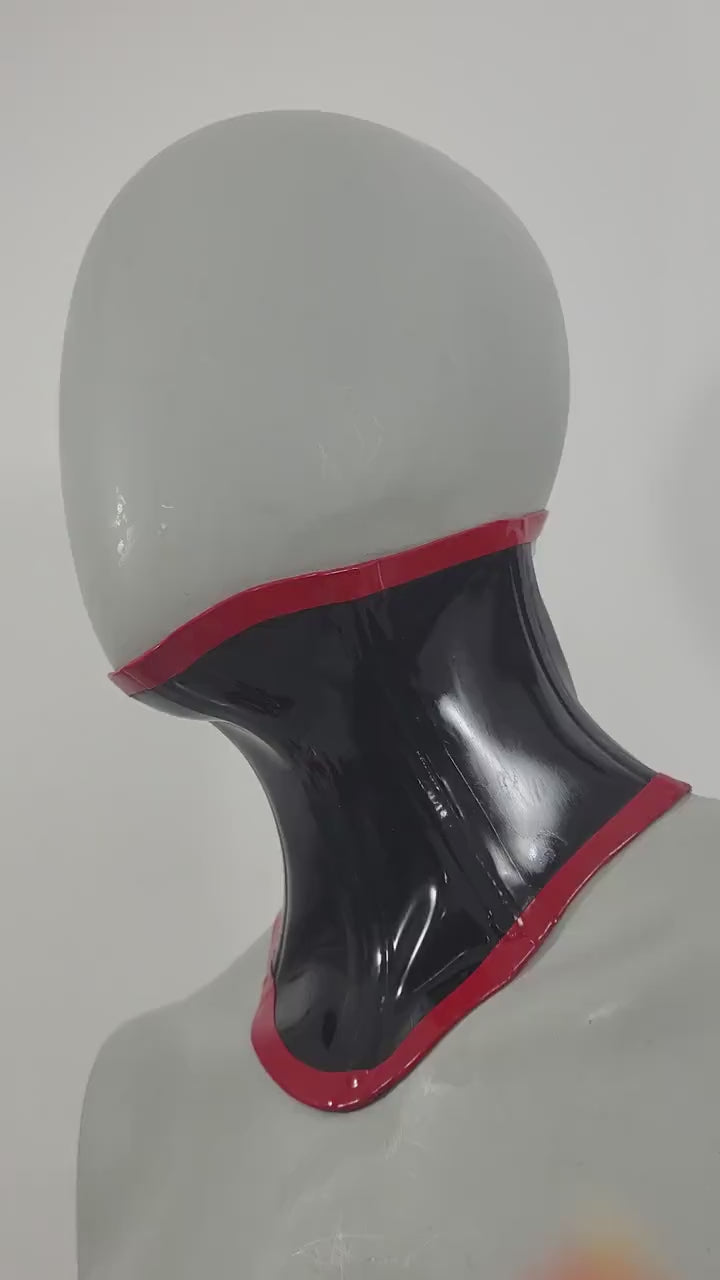 Red Trim Latex Neck Corset - video