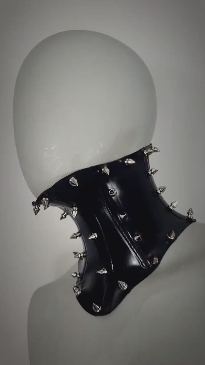 Spiked Latex Neck Corset - video