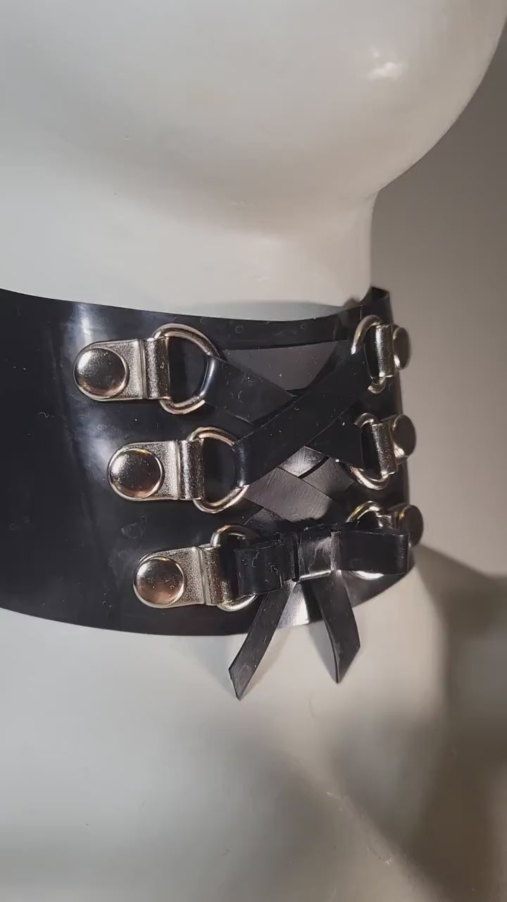 Latex Lace-Up Choker - video