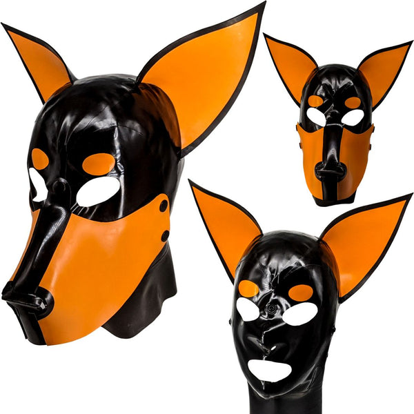 Pup hood long sount doberman large ears orange