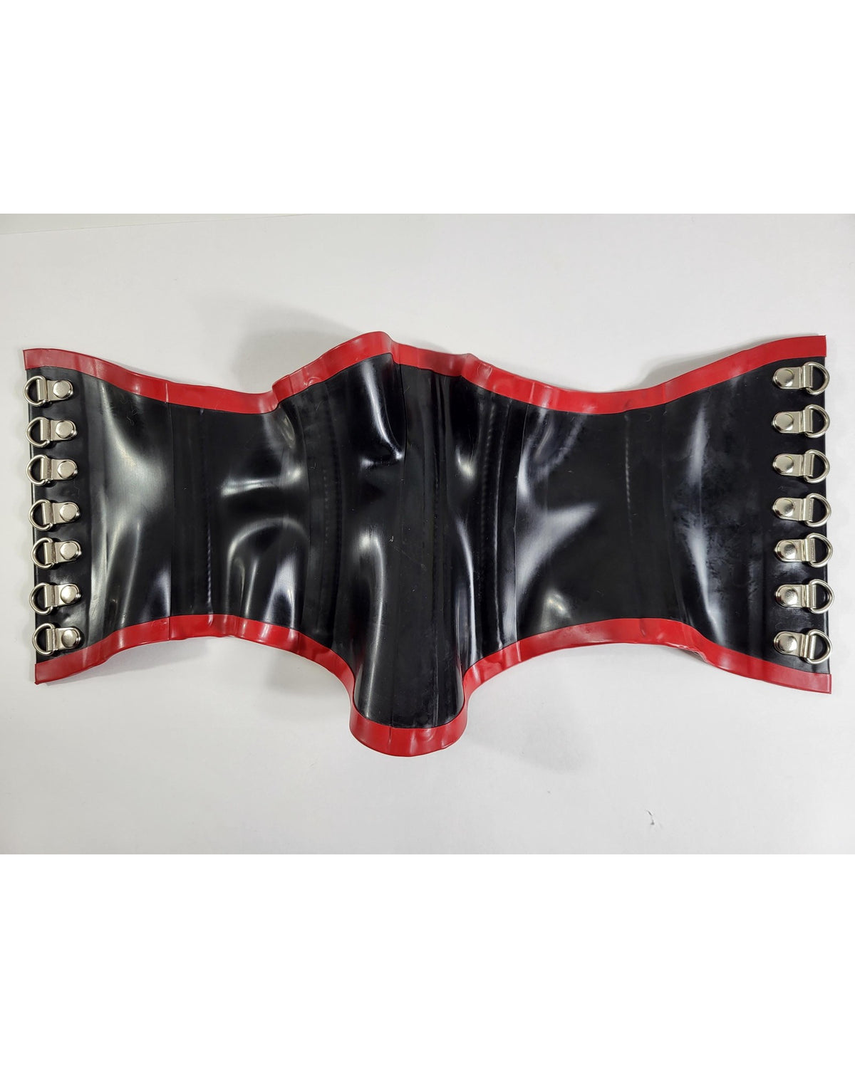 Red Trim Latex Neck Corset