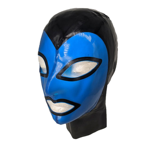 Black with Semi-Trans Blue Face Hood