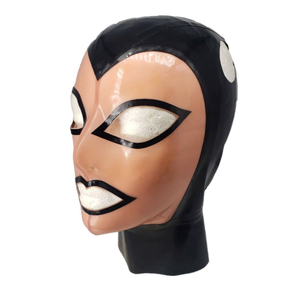 Black with Semi-Trans Pink FacePigtail Holes for your Hair