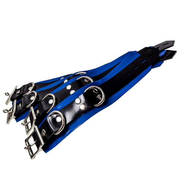 Trimmed restraints semi trans blue backer